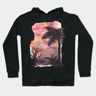 Palm trees and sunset Hoodie